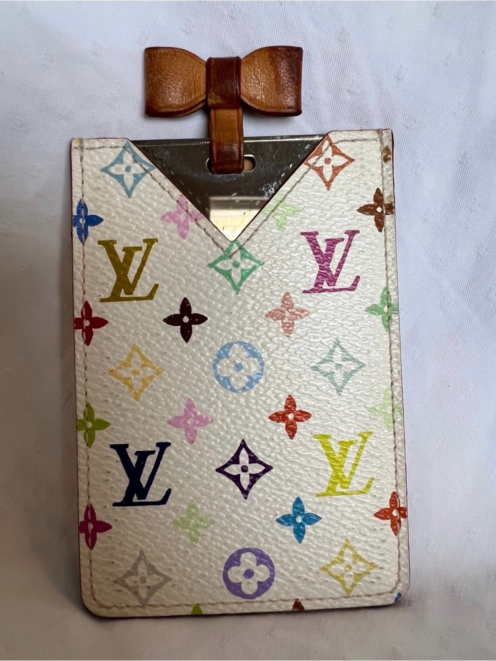 Louis Vuitton White Multicolor Monogram Card Sleeve and Mirror - Picture 2 of 7